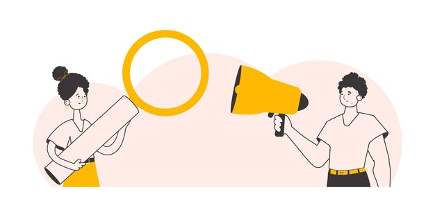 El concepto de encontrar empleados Ilustración vectorial de estilo lineal de moda