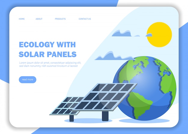 Concepto de energía verde con panel solar y tierra