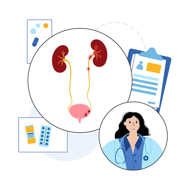 Vector concepto de enfermedad renal