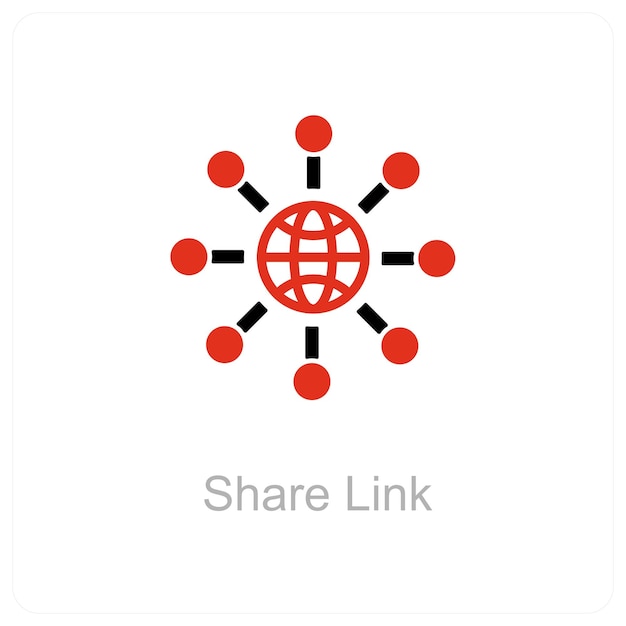 concepto de enlace compartido e icono de red