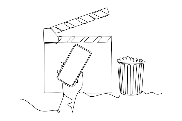 Concepto de entradas en línea Diseño de dibujo de línea única Ilustración gráfica vectorial