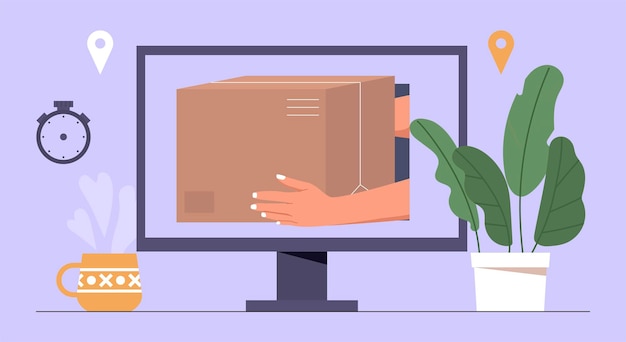 Concepto de entrega de paquetes