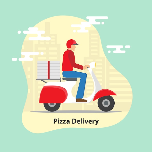 Concepto de entrega de pizza.