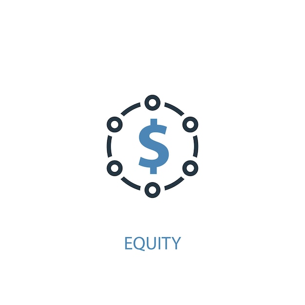 Concepto de equidad 2 icono de color. Ilustración simple elemento azul. diseño de símbolo de concepto de equidad. Se puede utilizar para UI / UX web y móvil
