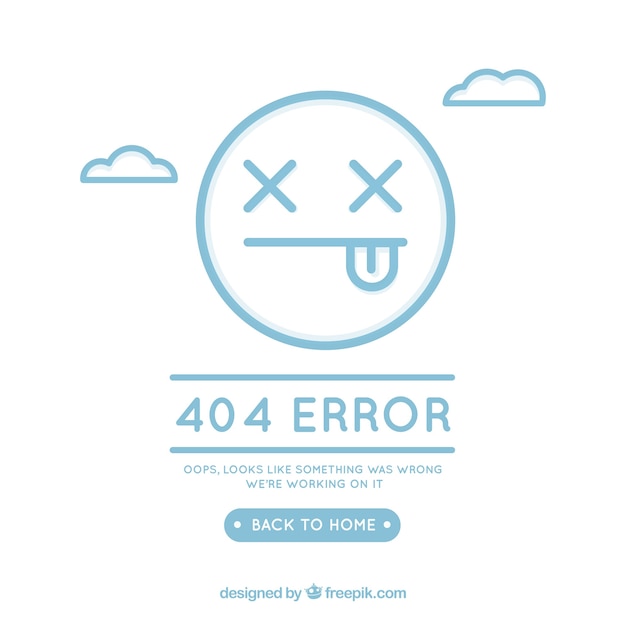 Concepto de error 404 con cara