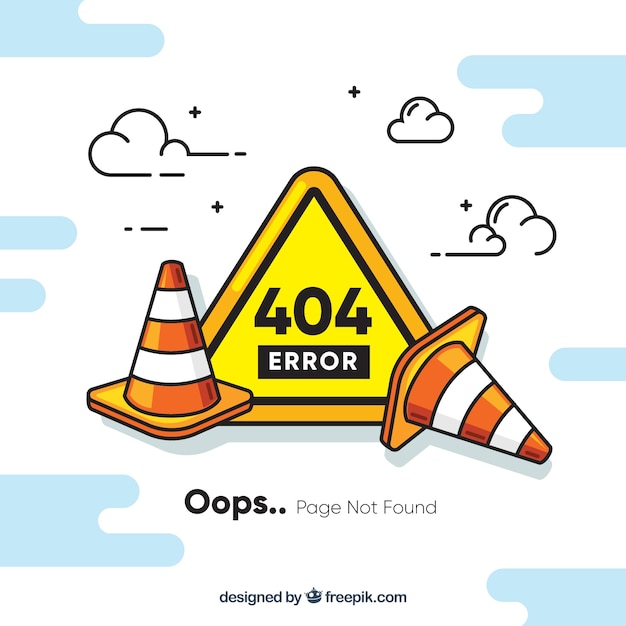 Concepto de error 404 con obras