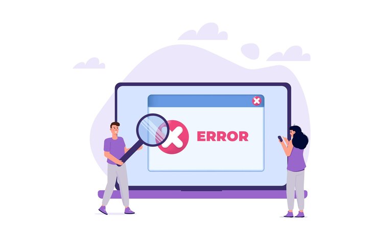 Vector concepto de error de descarga ilustración vectorial