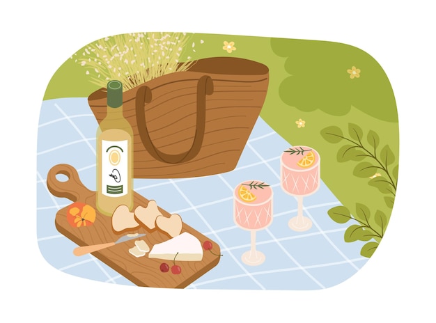 Concepto de escena de picnic de verano al aire libre