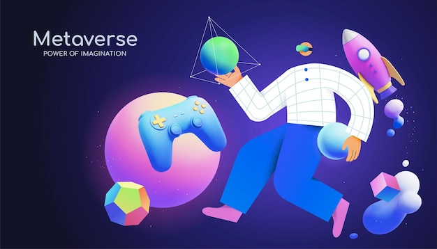 El concepto de espacio 3D del metaverso