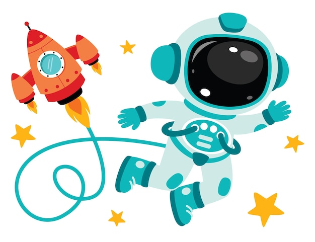 El concepto del espacio con un astronauta
