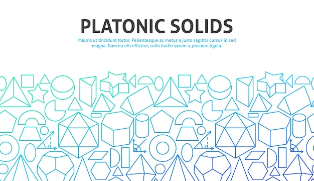Concepto de esquema de sólidos platónicos