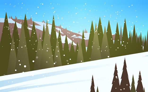 Concepto de estación de esquí de vacaciones de invierno de montañas nevadas horizontal de fondo hermoso paisaje