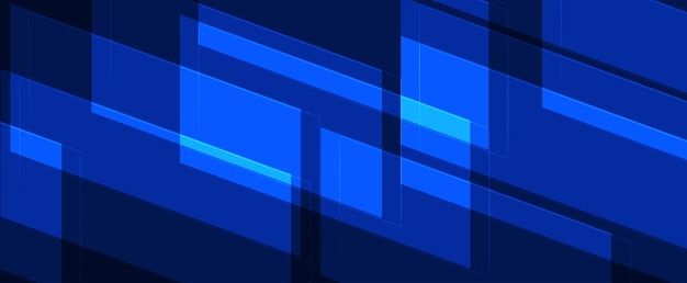 Concepto de estandarte dinámico y deportivo de forma cuadrada con fondo azul abstracto