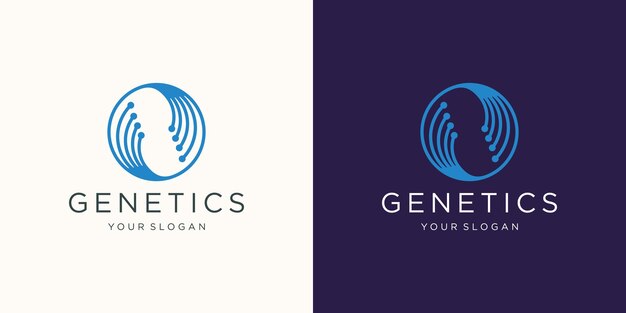 concepto de estilo lineal de círculo de icono de ADN minimalista. logo para ciencia tecnologia