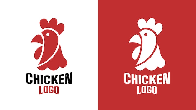Concepto De Estilo De Silueta De Logotipo De Mascota De Pollo Elegante Simple