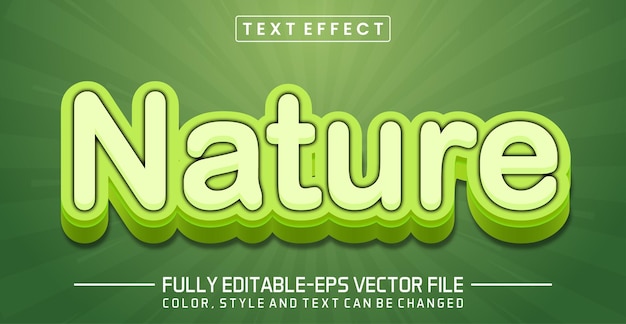 Concepto de estilo de texto de efecto de estilo de texto de naturaleza editable