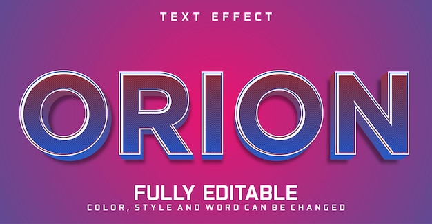 Vector concepto de estilo de textura de efecto de estilo editable de texto de orion