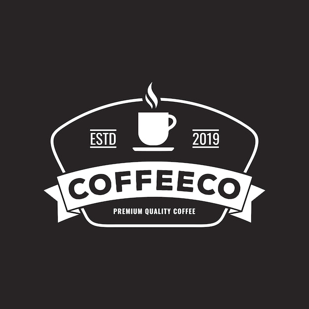 Concepto de estilo vintage de diseño de logotipo de cafetería