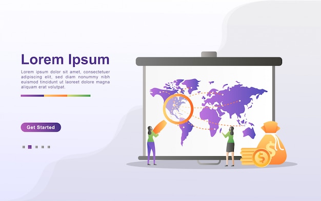 Concepto de estrategia de marketing. Anuncio de atención, marketing digital, relaciones públicas, campaña publicitaria, promoción comercial. Se puede usar para la página de destino web, banner, aplicación móvil.