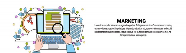 Concepto de estrategia de marketing empresarial Banner horizontal