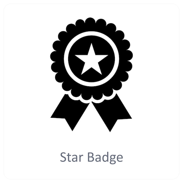 Concepto de la estrella y el icono de la insignia