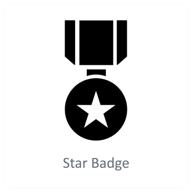 Concepto de la estrella y el icono de la insignia