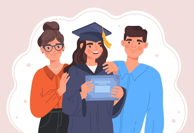 Vector concepto de estudiante de graduación