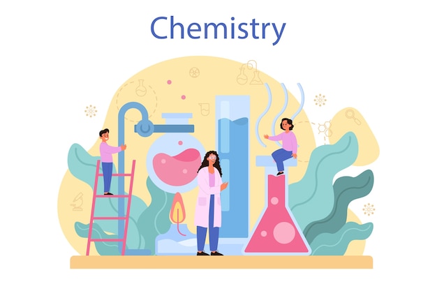 Concepto de estudio de química. lección de química.