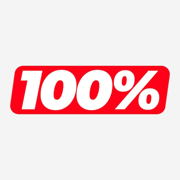 Concepto de etiqueta 100 por ciento