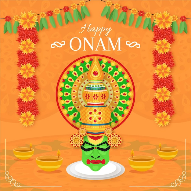 Concepto de evento onam de diseño plano