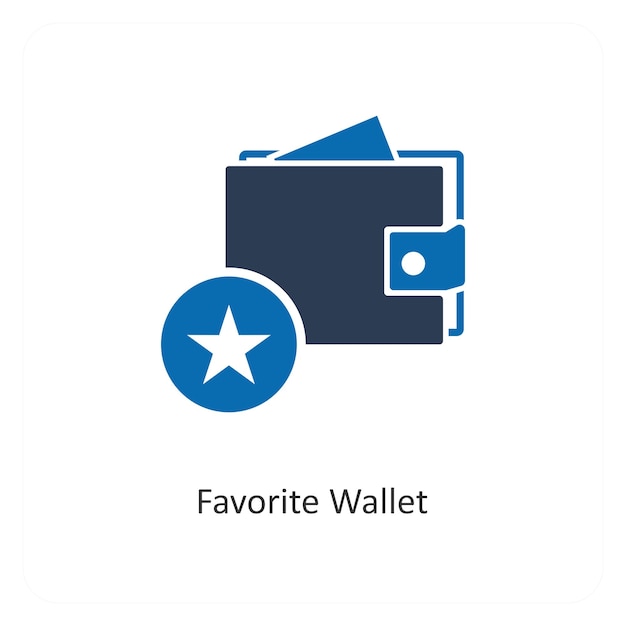 Concepto favorito de billetera y icono de billetera