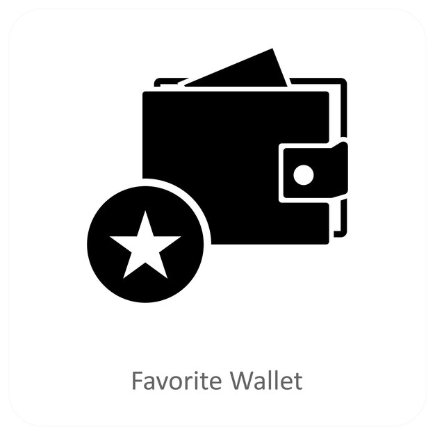 Concepto favorito de billetera y icono de billetera