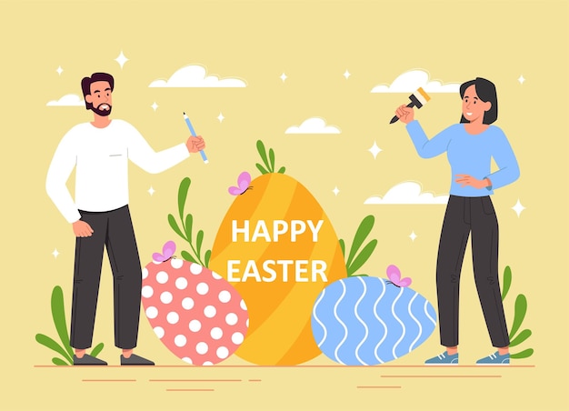 Vector concepto de felices pascuas