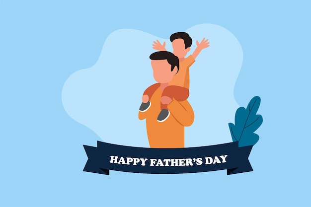 Concepto de feliz día del padre Ilustración vectorial plana de colores aislada