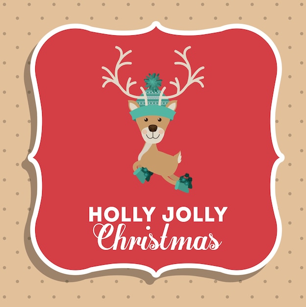 Concepto de feliz Navidad con diseño de iconos de decoración