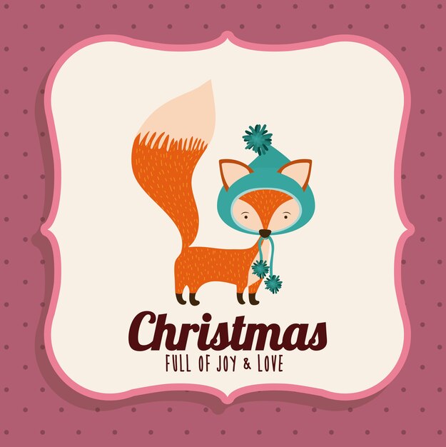 Concepto de feliz Navidad con iconos de decoración