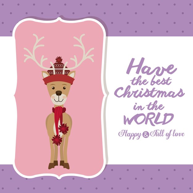 Concepto de feliz Navidad con iconos de decoración