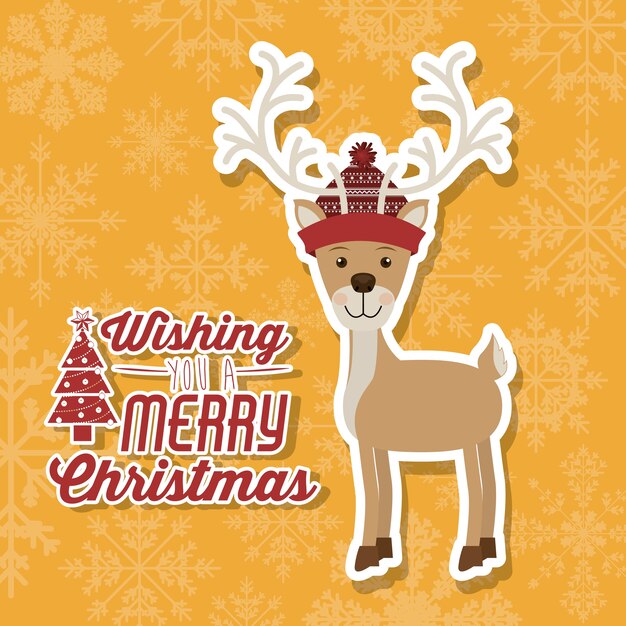 Concepto de feliz Navidad con iconos de decoración
