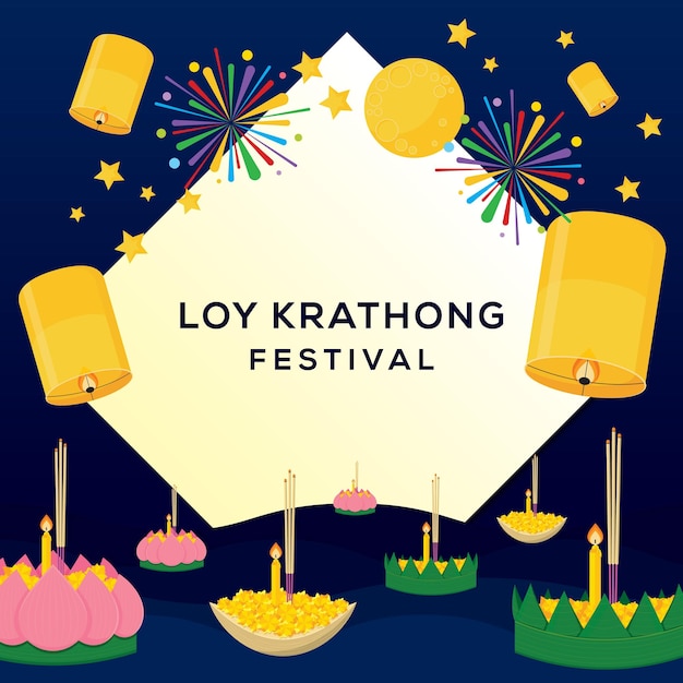 Concepto del Festival Loy Krathong