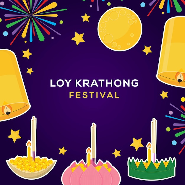 Concepto del festival loy krathong