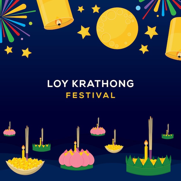 Concepto del Festival Loy Krathong