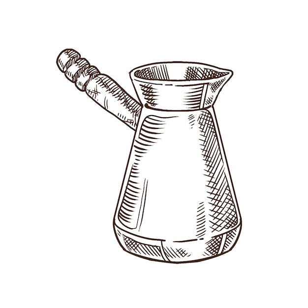 Vector concepto de fiesta de café y té cafetera de metal tradicional