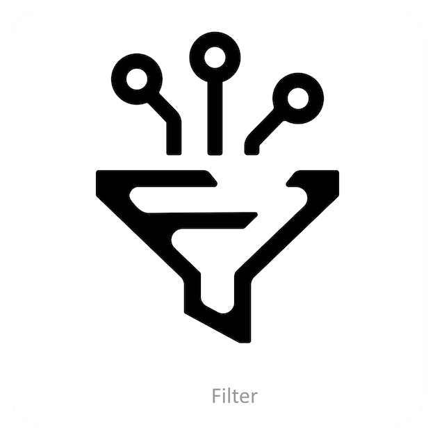 concepto de filtro y icono de embudo