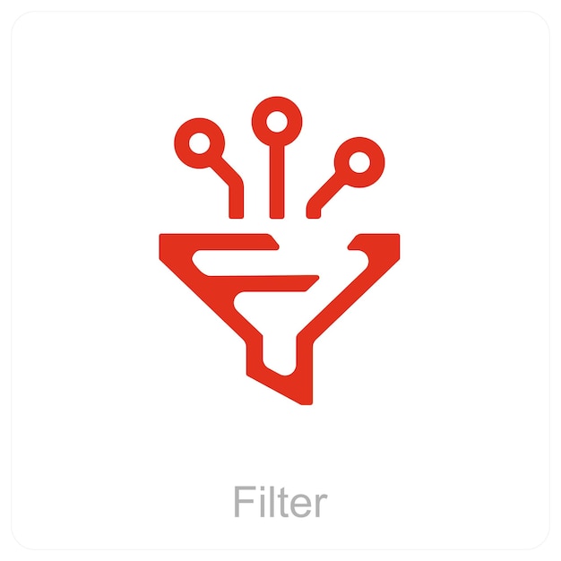 concepto de filtro y icono de embudo