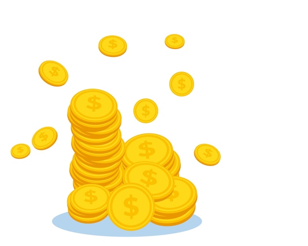concepto de financiación e inversión de monedas de oro