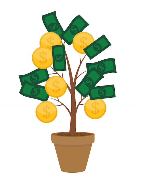 Concepto financiero árbol del dinero - concepto de negocio exitoso