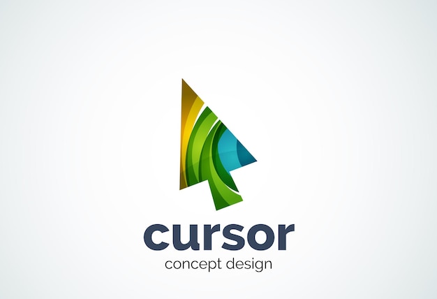 Concepto de flecha y puntero de mouse de plantilla de logotipo de cursor