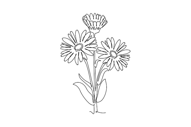 concepto de flor de calendula decorativa para el icono del parque