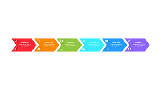 Concepto de flujo de trabajo para infografía con opciones de 6 pasos partes o procesos Visualización de datos empresariales