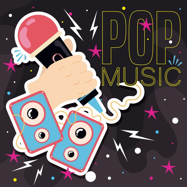 Vector concepto de fondo de estilo de música pop de colores ilustración vectorial